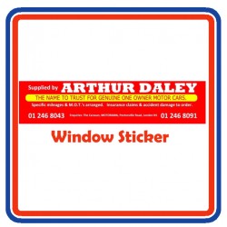 Arthur Daley Motorama Replica Self Cling Window Sticker