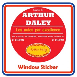 Arthur Daley Motorama Replica Circular Window Sticker
