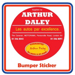 Arthur Daley Motorama Replica Circular Bumper Sticker