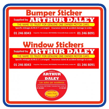 Arthur Daley Motorama Replica Sticker Bundle 2